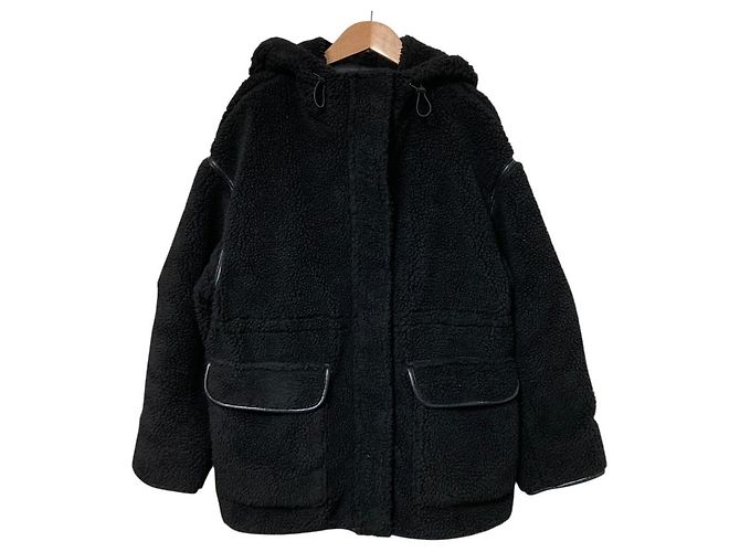 Autre Marque Abrigo con capucha de shearling Simplicite