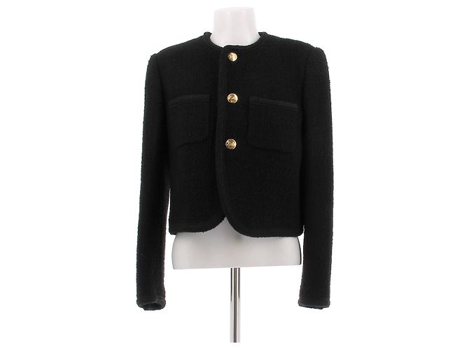 Céline Black Wool Tweed Jacket