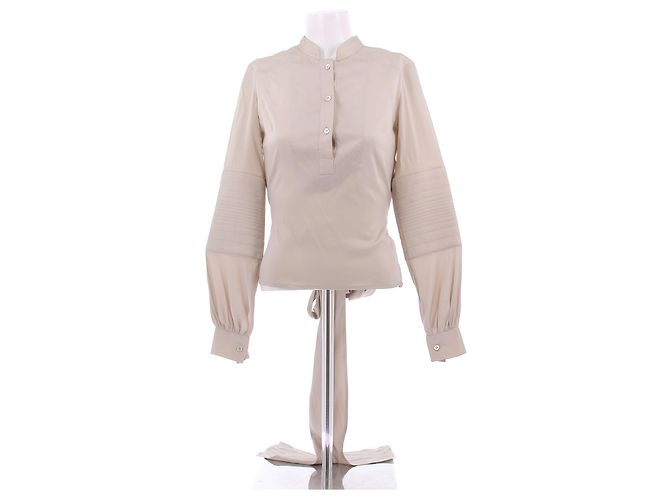 Gucci Camisa de seda beige