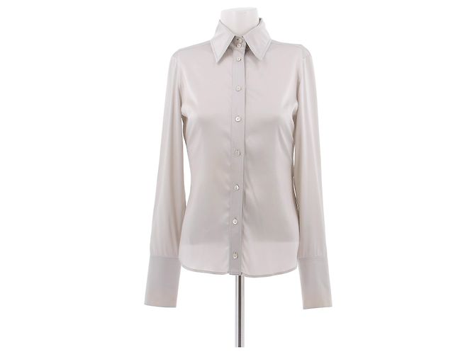 Gucci Graue Seidenbluse