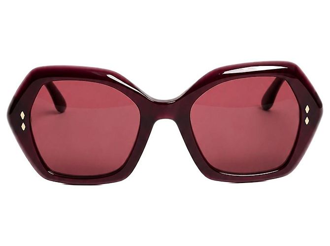 Isabel Marant Burgundy oversized hexagonal sunglasses