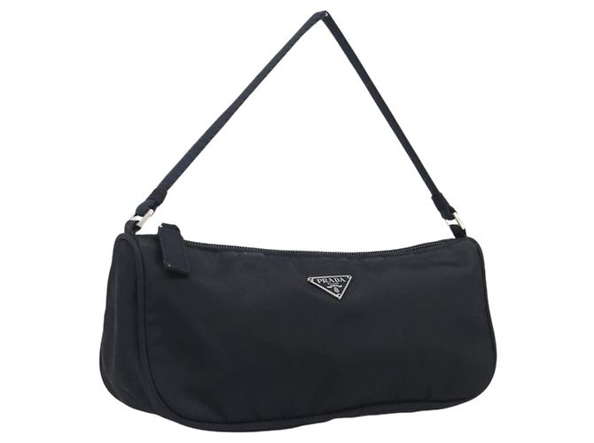 PRADA Estuche de accesorios Nylon Black Silver