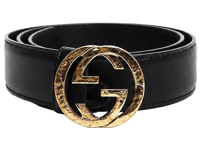 Gucci Black leather Interlocking G belt