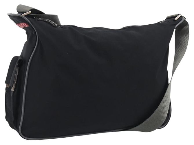 PRADA Shoulder Bag Nylon Black Silver