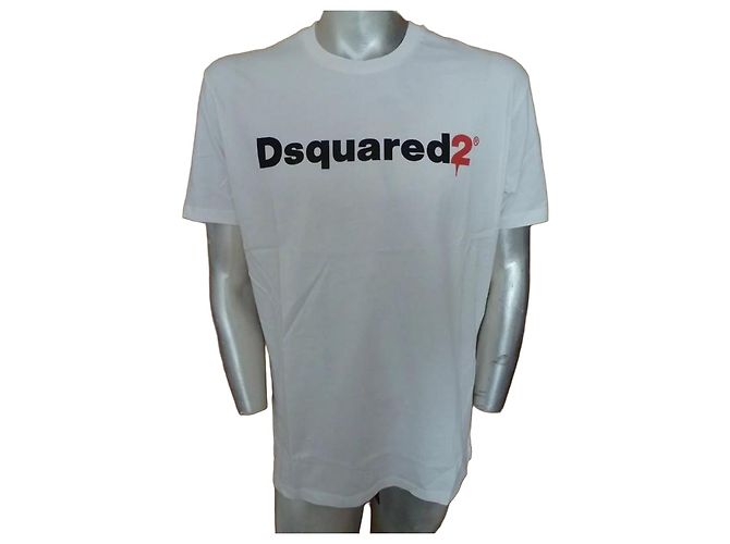 Camiseta Dsquared2 de algodón blanca con logo