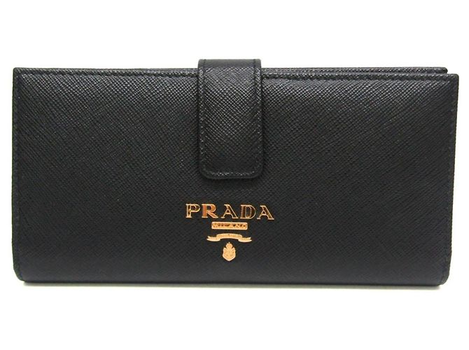 Portefeuille long en cuir Saffiano multicolore Prada
