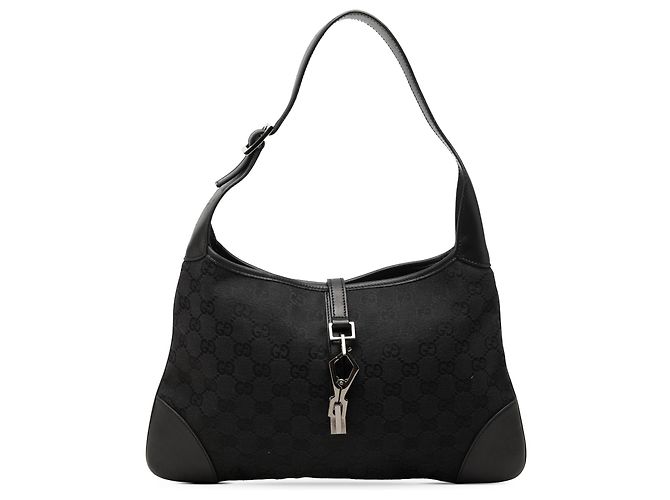 Gucci Borsa a tracolla Jackie in tela GG nera
