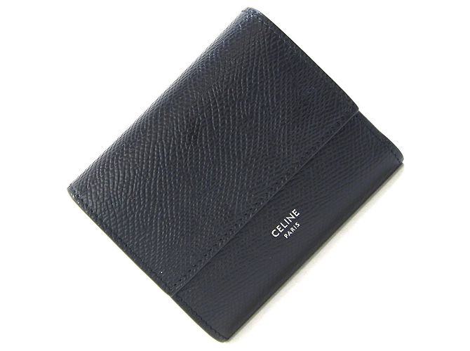 Céline Celine Black Leather Trifold Wallet