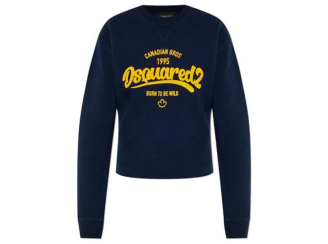 Dsquared2 Logo Sweatshirt Dunkelblau Baumwolle