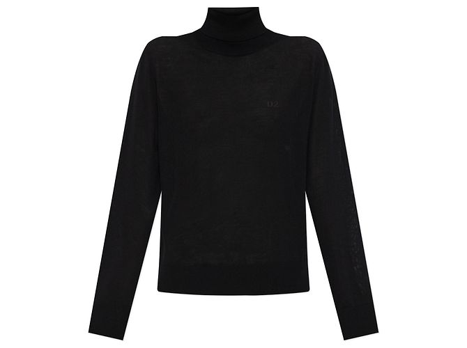 Dsquared2 Rollkragenpullover aus Wolle Schwarz