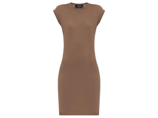 Dsquared2 Brown Wool Mini Dress