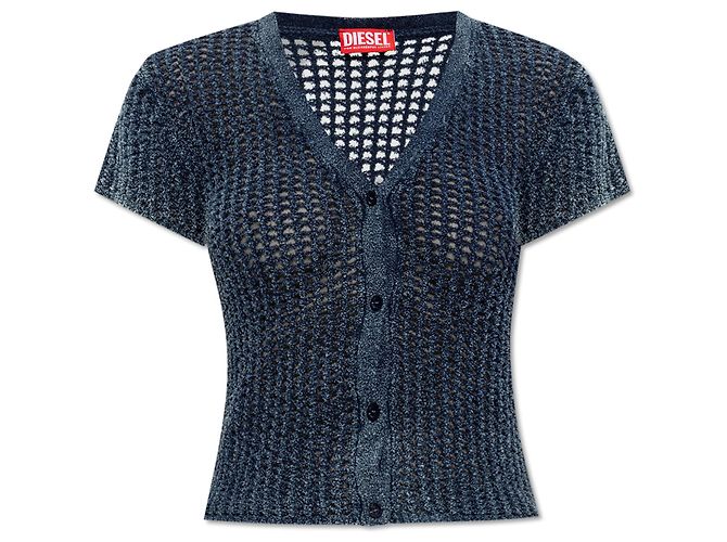 Diesel M-REZ Cardigan Blau Baumwolle Bouclé