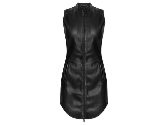 Diesel D-ENEAS Kleid schwarz Lederoptik