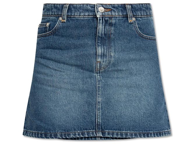 Apc Gonna mini in denim blu navy cotone