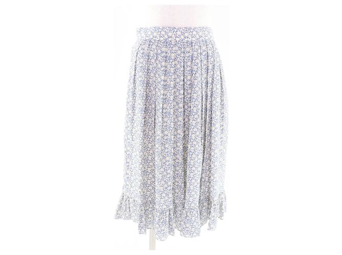 Jupe en soie Céline bleu clair