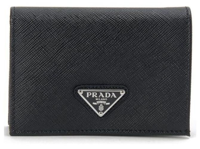 Prada Saffiano Triangle Logo Wallet