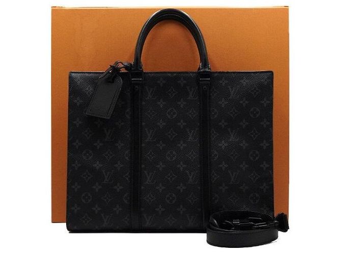 Louis Vuitton Monogram Eclipse Sac Plat Horizontal Business Bag
