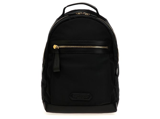 Tom Ford Black Polyester Backpack