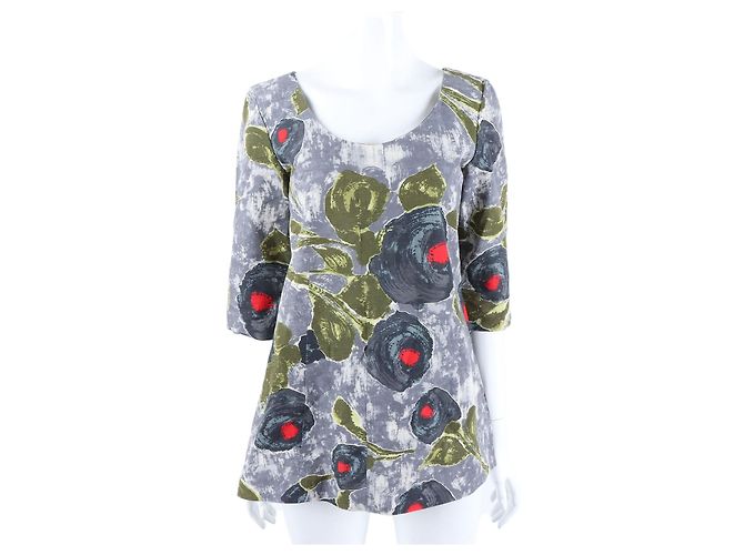 Blusa Marni de Manga Comprida Multicor de Linho e Algodão