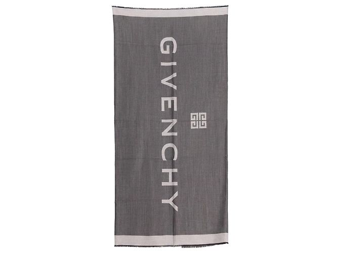Sciarpa Large Square Givenchy in seta e lana grigia