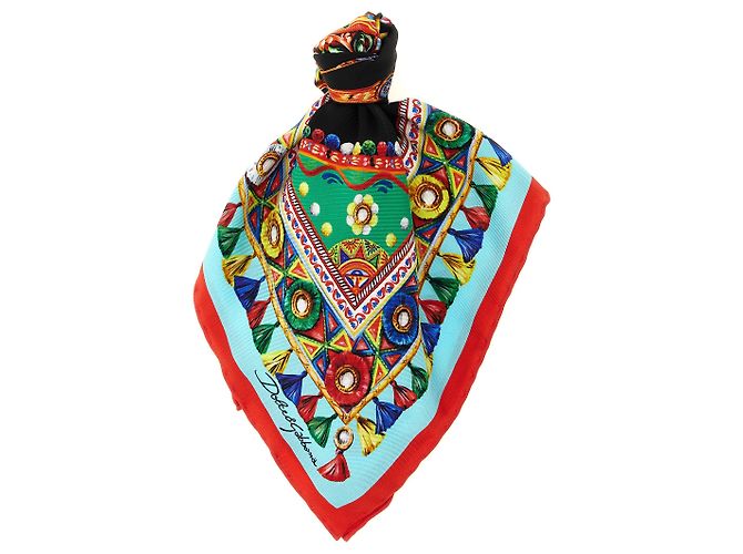 Dolce & Gabbana Sciarpa di seta multicolore