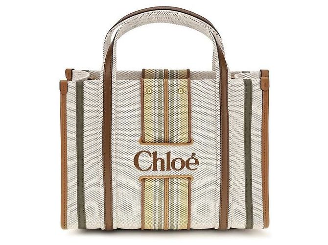 Chloé Bolsa de ombro em algodão bege