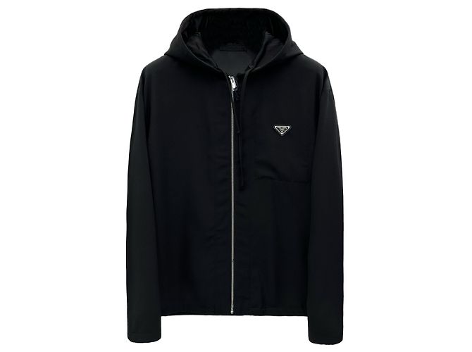 Prada Wool Hooded Bomber Jacket