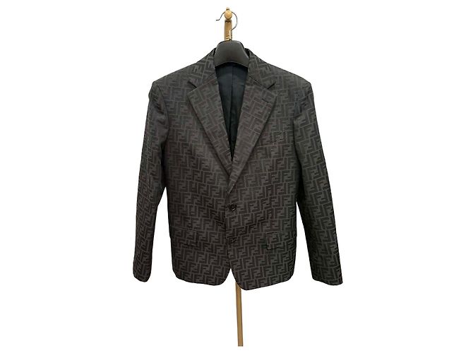 Fendi Monogram Jacquard Blazer Jacket Size
