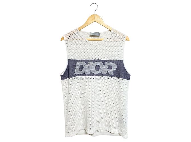 Canotta in mesh Dior bianca