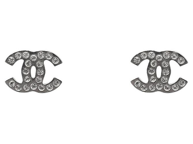 Orecchini Chanel Cubic CC Argento Metallo