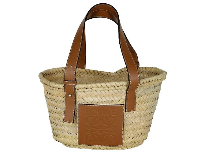 Loewe Saco tote cesto Anagram em ráfia