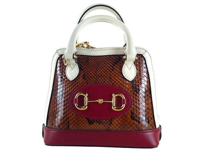Gucci Borsa a tracolla e a mano in Python con morsetto