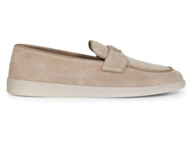 Prada Mocassins en daim avec logo Triangle