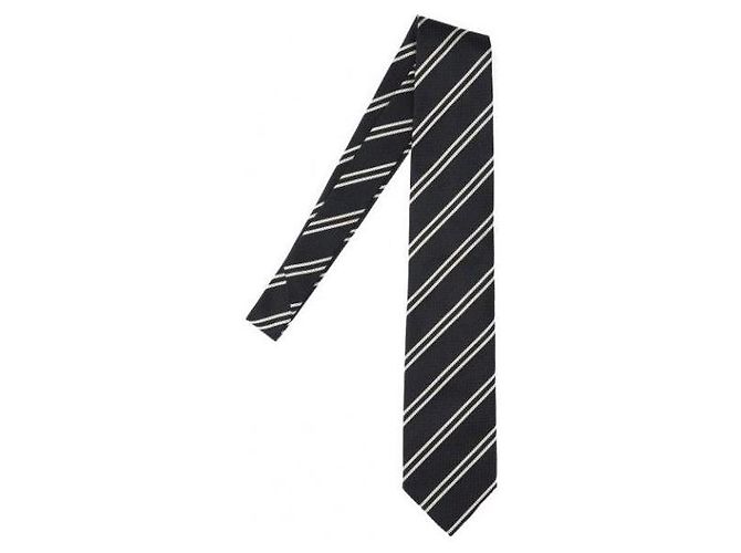 Tom Ford Stripe Silk Tie Black