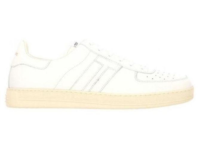 Tom Ford Leder-Sneaker Weiß