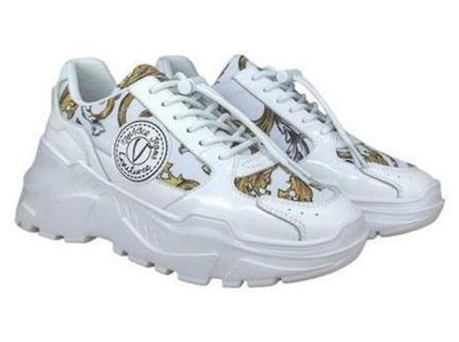 Baskets Versace Speedtrack Blanc Or