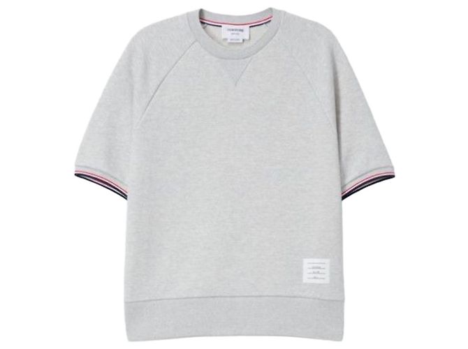 Thom Browne Pullover a maniche corte in piqué di cotone loopback
