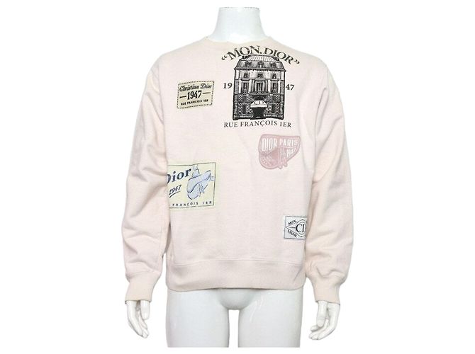 Dior Herren Sweatshirt aus Baumwolle mit Retro-Patch-Print