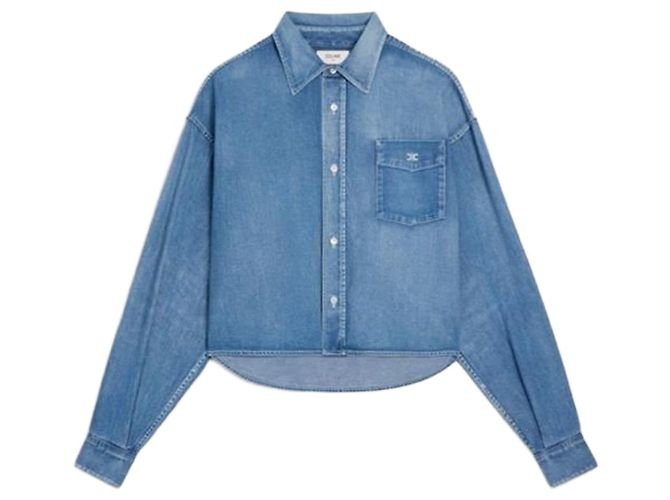 Camicia Céline in denim di cotone blu