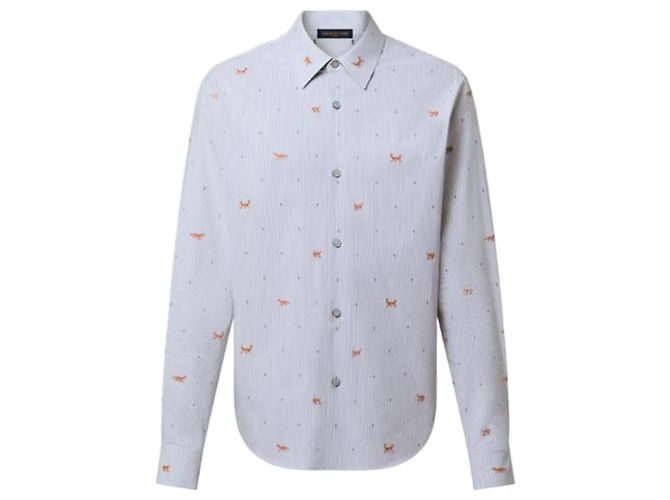 Louis Vuitton Camisa Coupe em Seda À Riscas