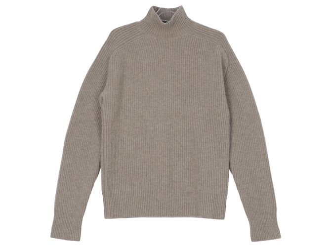 Bottega Veneta Ribbed Turtleneck Pullover Gray
