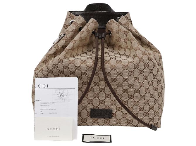 Gucci Jacquard Canvas Drawstring Backpack