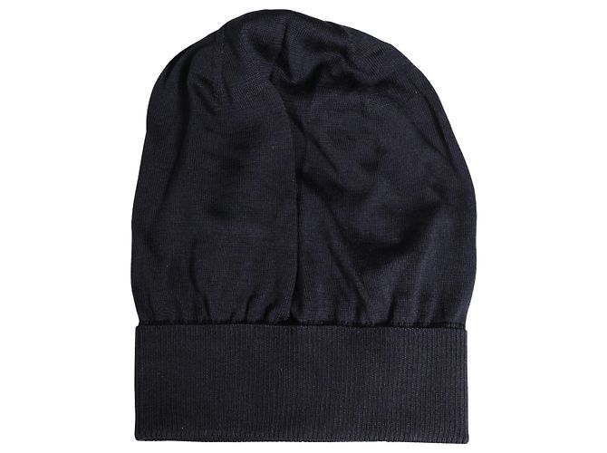 Dolce & Gabbana Black Solid Wool Knitted Winter Beanie Cap Hat