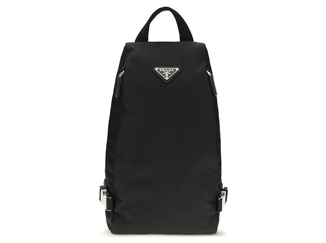 Prada Triangle Logo Re-Nylon Backpack Black