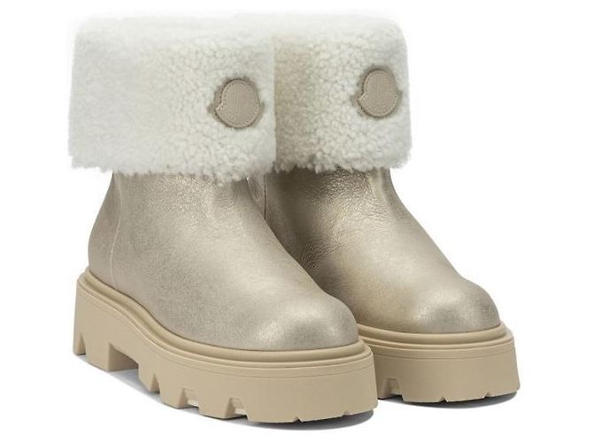Moncler Botas Aurea Mid de camurça e shearling