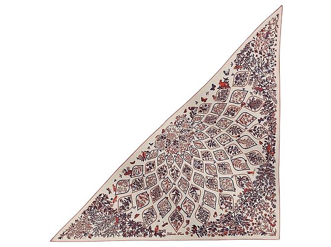 Hermès Pañuelo triangular de cachemira y seda para mujer