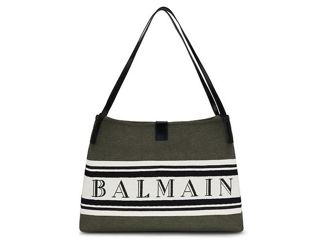 Balmain Borsa a tracolla in cotone nero