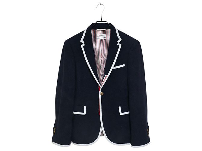 Thom Browne Blazer Jacke Navy Wolle