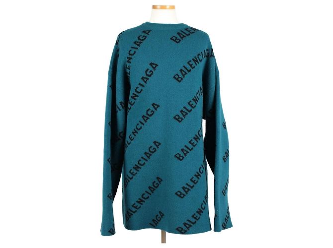Balenciaga Pullover Longo de Malha Multi Logo