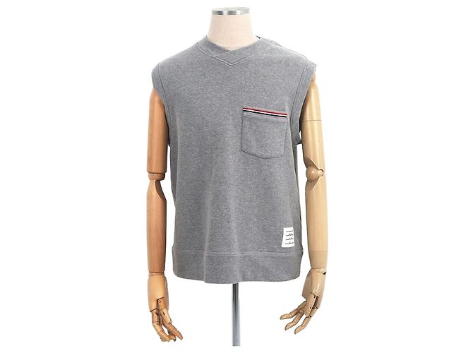 Thom Browne Cotton Interlock V-neck Light